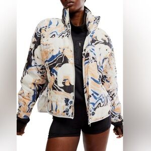 FP MOVEMENT FREE PEOPLE PIPPA PUFFER PRINTED PUFFER JACKET SZ XS MSRP $228 NWT